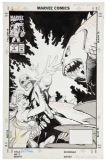 Kevin Maguire and Brad Vancata The Original Ghost Rider #5 Cover Original Art (Marvel, 1992). Johnny Blaze -