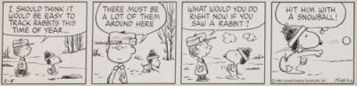 Charles Schulz Peanuts Daily Comic Strip Original Art 2-5-82 (United Feature Syndicate, 1982). The snow is - | Heritage