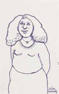 Aline Kominsky Morse‘s Funnies Version 3 Self Portrait Illustration Original Art (Albert Morse, c. 1973). Twisted -