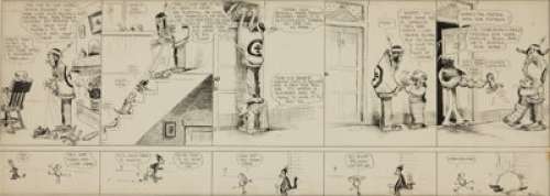 George Herriman Family Upstairs With Krazy Kat Companion Daily Comic Strip Original Art (King Features Syndicate, -