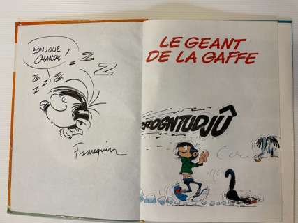 Franquin | Gaston T10 - Le géant de la gaffe - avec dédicace par Franquin - Cartonné - (1977) | Catawiki