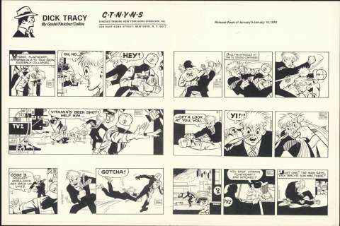 Gould, Fletcher, Collins- Dick Tracy Daily Proof Sheet (01/09-01/14/1978) | Russ Cochran