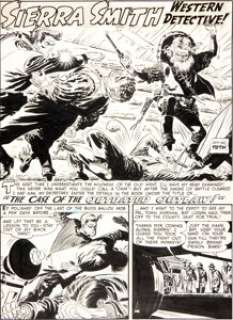 Alex Toth Dale Evans Comics #4 "The Case of the Outdated Outlaw" Sierra Smith Title Page 1 Original -