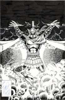George Perez and Bruce Patterson Wonder Woman #6 Ares Cover Original Art (DC, 1987). As Steve Trevor tries to stop -