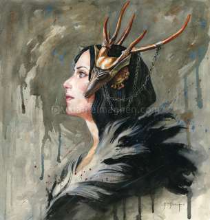 Jean-Sébastien Rossbach - Illustration originale intitulée Prêtresse Nubi - Chamanes, les chants de la Déesse