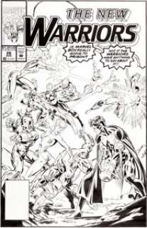 Mark Bagley and Larry Mahlstedt The New Warriors #26 Cover Original Art (Marvel, 1992). Is Marvel Boy really going -