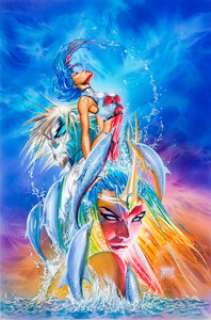 Michael Turner and Alex Ross A Tribute to Michael Turner Fathom Painted Cover Original Art (Aspen, 2008). This -