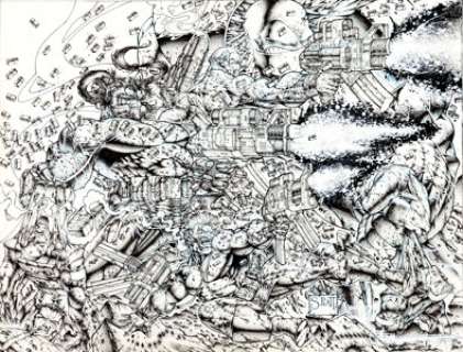 Stephen Platt Wizard the Comics Magazine #35 Prophet Gatefold Cover Original Art (Wizard, 1997). Locked and Loaded -- -