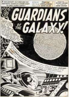 Gene Colan and Mike Esposito Marvel Super-Heroes #18 Guardians of the Galaxy Splash Page 1 Original Art -