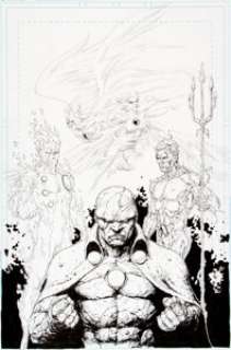 Gary Frank Brightest Day #23 Cover Original Art (DC, 2011). This cover is titled "The 4 Elements" -