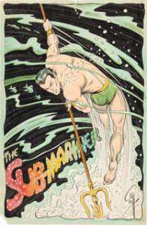 Bill Everett - Sub-Mariner Pin-Up Original Art (undated). Namor the Sub-Mariner looks magnificent in this - | Heritage