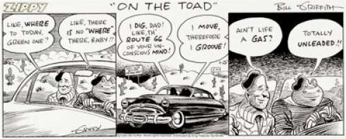 Bill Griffith Zippy Daily Comic Strip Original Art dated 2-25-93 (King Features Syndicate, 1993). Zippy and -