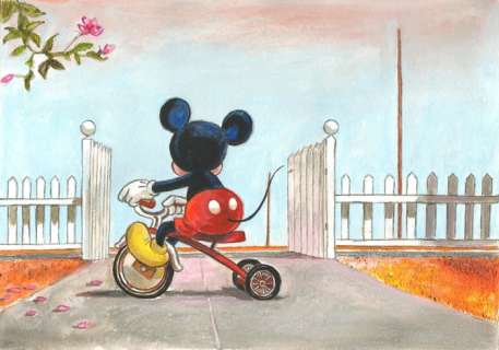 Tony Fernandez, Disney Artist | Mickey Mouse Inspired By Bo Bartlett’s "Open Gate" (2011) - Original Painting - Tony Fernandez Signed - Acrylic Art - Original Artwork | Catawiki
