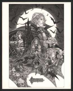 Nicolas Delort - Illustration originale d‘après le jeux vidéo "Castlevania" intitulée " Symphony of the Night"