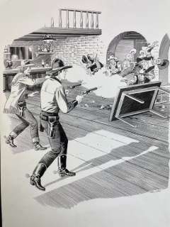 Civitelli, Fabio | Tex - Illustrazione originale "La Giovinezza: Non dissero una parola, ma estrassero le Colt" - Page volante - Exemplaire unique | Catawiki