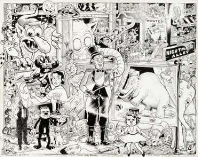 Kim Deitch, Robert Crumb, Art Spiegelman and Others "Nightmare Alley" Jam Page Original Art -