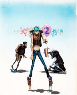 Martin Emond White Trash #2 Cover Original Art (Atomeka/Tundra UK, 1992). Martin Emond‘s loopy and kind of -