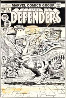 Jim Starlin, John Buscema, and Frank Giacoia Defenders #4 Cover Original Art (Marvel, 1973). Jim Starlin -