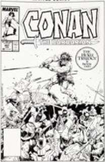 Val Semeiks and Geof Isherwood Conan the Barbarian #207 Cover Original Art (Marvel, 1988). No one slays -