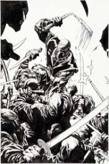 David Finch New Avengers #13 Cover Original Art (Marvel, 2006). Ronin (Maya Lopez, aka Echo) battles the -