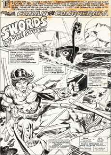 Gil Kane, Frank Springer, and Vince Colletta Giant-Size Conan #4 Title Page 1 Original Art (Marvel, 1975). - | Heritage