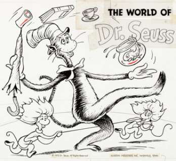 Theodor Seuss Geisel The World of Dr. Seuss - Cat In The Hat Lunch Box Illustration Original Art (Aladdin, - | Heritage