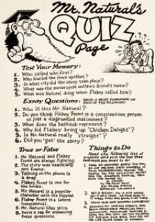 Robert Crumb Zap Comix #5 "Mr. Natural’s Quiz Page" Complete 1-Page Story Original Art (Print Mint, 1970).... | Heritage