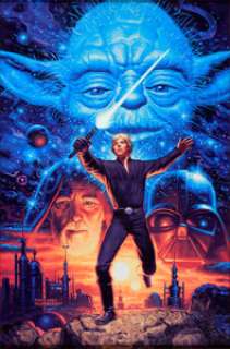 Greg and Tim Hildebrandt Star Wars Galaxy Series 3 Trading Cards #310/Promo Card #P6 "The Four Jedi" Painting Orig... (Total: 2 Original Art)