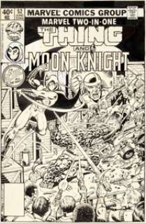 George Pérez and Joe Sinnott Marvel Two-In-One #52 Cover Thing and Moon Knight Original Art (Marvel, 1979)....
