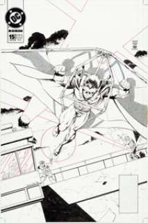Tom Grummett and Ray Kryssing Robin #15 Cover Original Art (DC, 1995)....