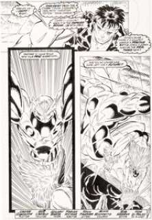 Rob Liefeld and Hillary Barta New Mutants #91 Page 3 Original Art (Marvel, 1990). Rictor is in the middle -