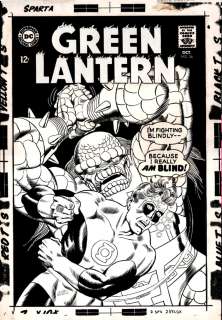 Gil Kane Murphy Anderson - green lantern #56 cover (anderson inks, 1 of the best green lantern large battle covers) large art - 1967