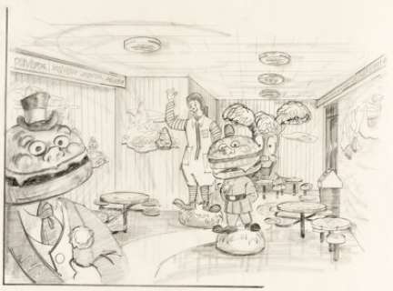 McDonald’s Interiors Design Drawings Original Art by Wes Cook Group of 2 (McDonald’s/Setmakers, c. 1970s).... (Total: 2 Original Art) | Heritage