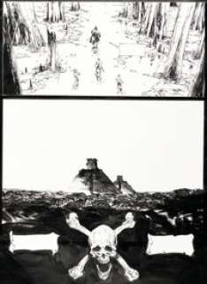  - Mathieu Lauffray Long John Silver Tome 3 Â« Le Labyrinthe d‘Émeraude Â» Planche 50 (Dargaud 2010)....