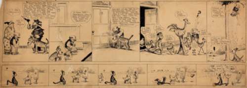  - George Herriman The Family Upstairs With Krazy Kat Companion Daily Comic Strip Original Art (King Feat...