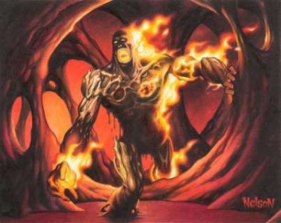  - Nelson DeCastro Magic: The Gathering: Invasion "Cinder Shade" Card Painting Original Art (Wizards of the Coast, 20...