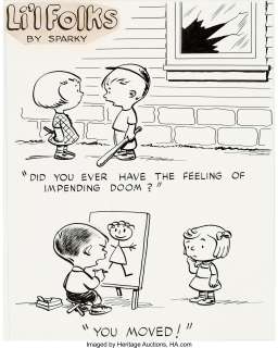 Charles Schulz Li’l Folks Comic Strip Single Panel Gag Strip Illustration Original Art (St. Paul Pioneer Press, c.... | Heritage