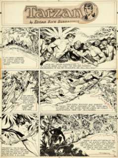 Burne Hogarth Tarzan #953 Sunday Comic Strip Original Art dated 6-12-49 (United Feature Syndicate, 1949)....