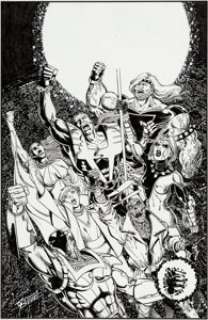 George Pérez UltraForce #0A Cover Original Art (Wizard/Malibu, 1994). The cover for a promotional -