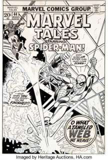 John Romita Sr. Marvel Tales #44 Cover Original Art (Marvel, 1973). Spider-Man is having a hot time with - | Heritage