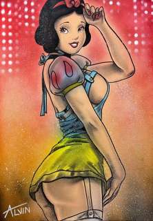 Alvin Silvrants | Sexy Ass Snow White - Original drawing in colour by Alvin Silvrants | Catawiki