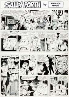 Wally Wood - Sally Forth Comic Strip #S82 Original Art (Wood and Richter, 1973).