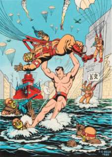 CC Beck Sub-Mariner Comics #6 Cover Re-Creation Original Art (1980)....