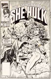 Dale Keown and Ernie Colón The Sensational She-Hulk #13 Cover Original Art Cover (Marvel, 1990). -