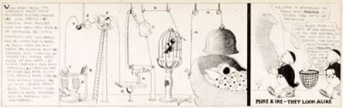 Rube Goldberg When Baby Cries... Comic Strip Original Art (McNaught Syndicate, c. 1920s). Comics innovator -