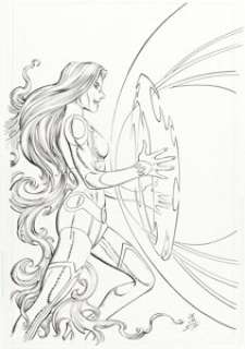 John Romita Jr. and Scott Hanna - Starfire #11 Variant Cover Original Art (DC, 2016).