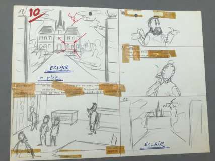 Studio Belvision | Tintin - Story Board - Dessin Animé « Le Temple du Soleil » - | Catawiki
