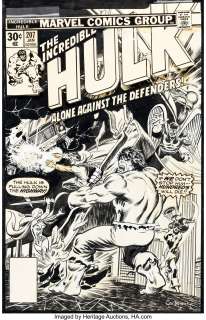 Dave Cockrum and John Romita Sr. - Incredible Hulk #207 Cover Defenders Original Art (Marvel, 1977)....