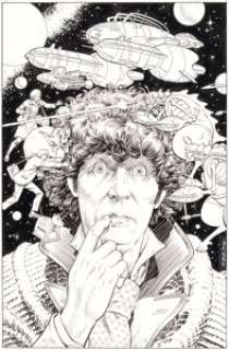 Gibbons, Dave - Dave Gibbons Doctor Who #1 Back Cover Original Art (Marvel, 1984)....