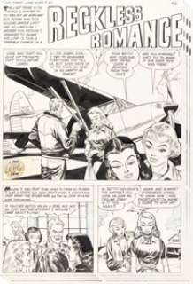 Certa, Joe - Joe Certa (attributed) Hi-School Romance #14 Complete 4-Page Story Original Art (Harvey, 1953).... (Total: 4 Original Art)